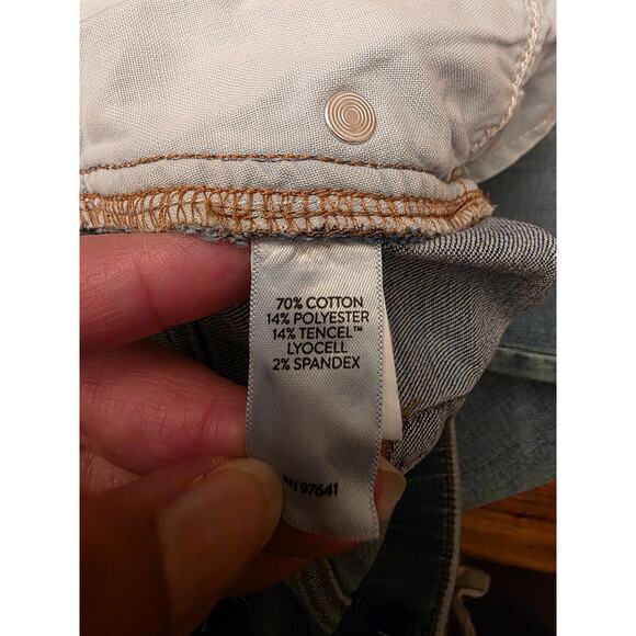 J. Jill High-Rise Straight-Leg Crop Jeans Women’s Size 16R Raw Hem Tencel Blend - Picture 5 of 6